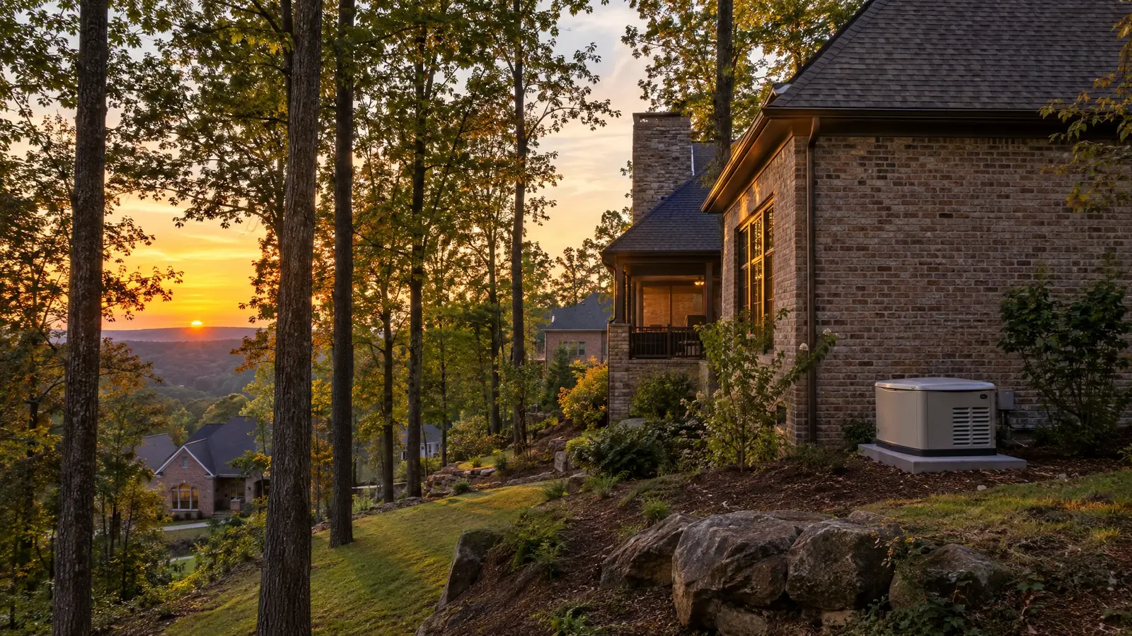 Standby generator beside a home in Bellevue, Tennessee