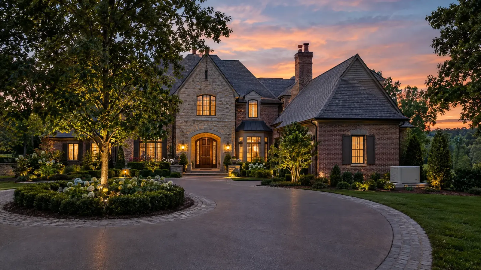 Standby generator beside a home in Brentwood, Tennessee