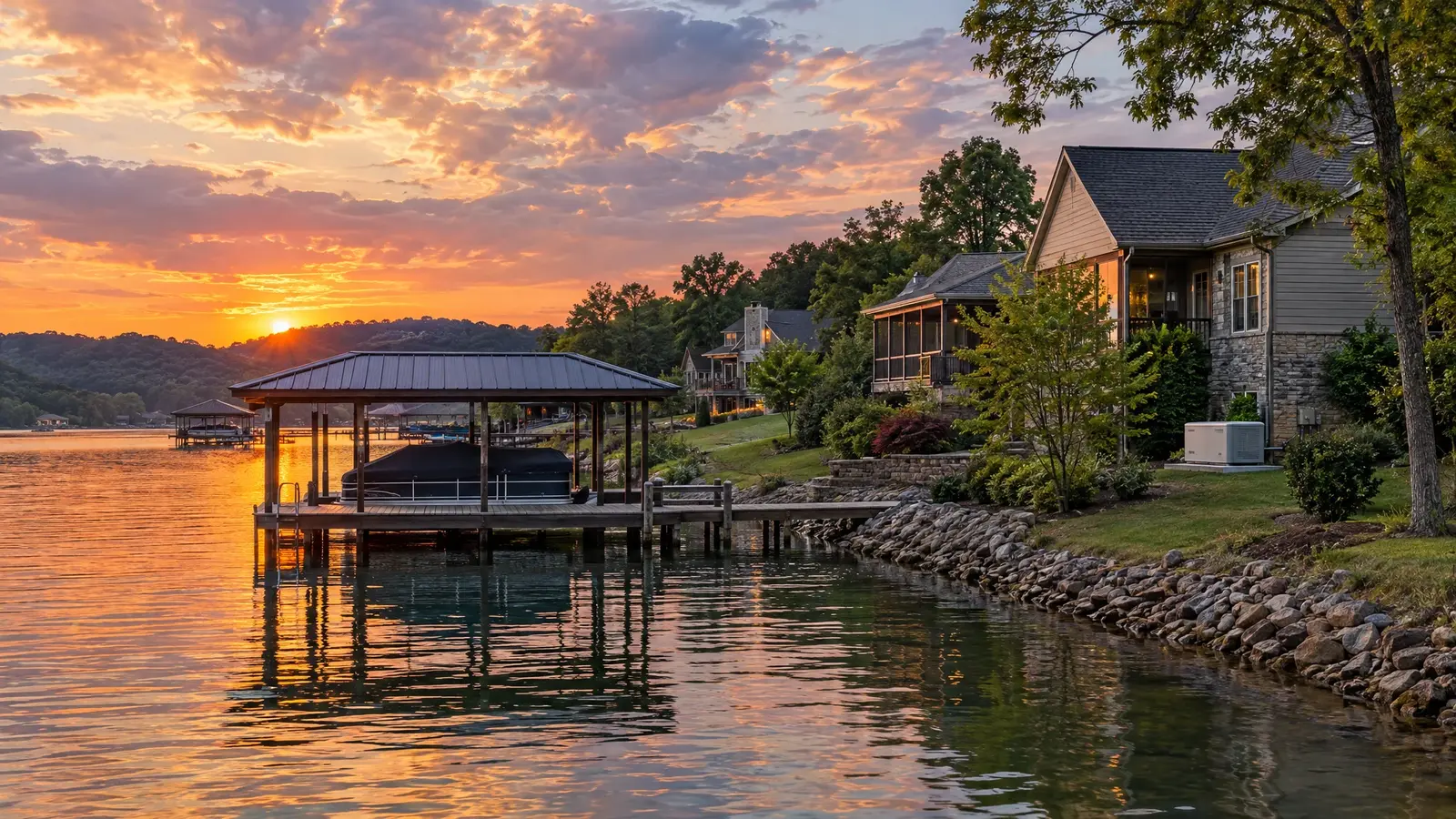 Standby generator beside a home in Hendersonville, Tennessee