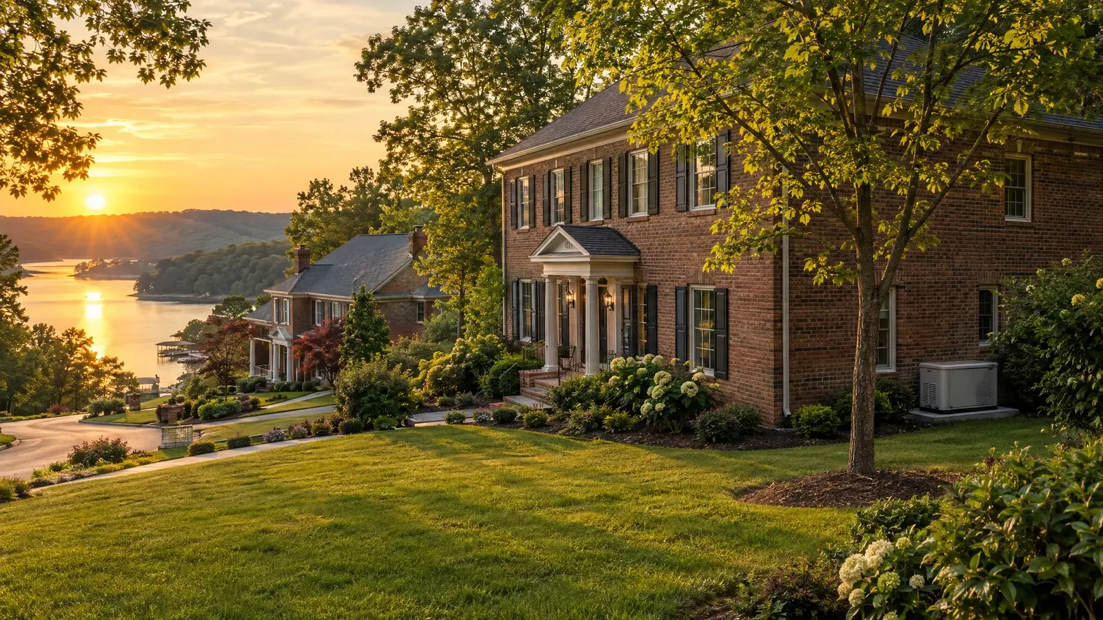 Standby generator beside a home in Hermitage, Tennessee