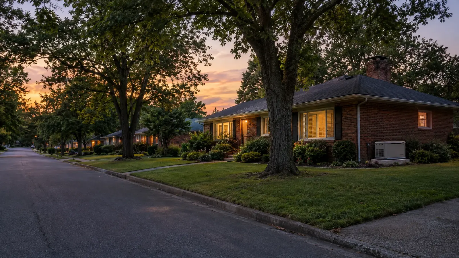 Standby generator beside a home in Madison, Tennessee
