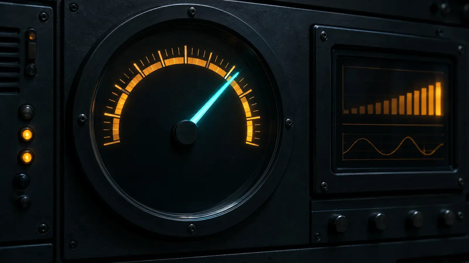 Generator planning tools | Music City Generator A power meter dial glowing in a dark control panel